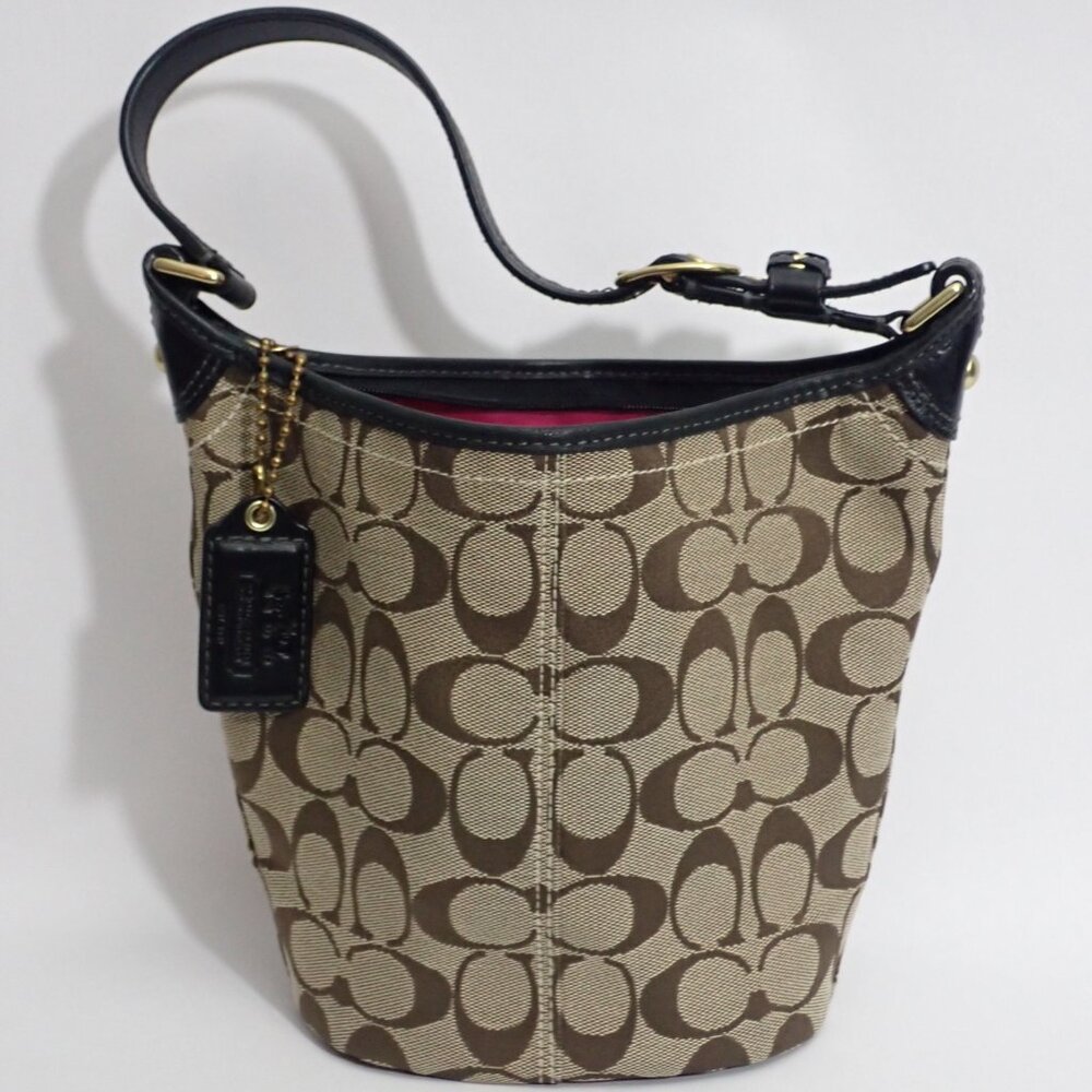 Pre-Loved Coach Mini Bleeker Canvas Bucket